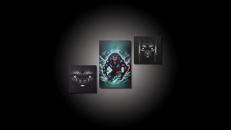 Werewolves Glossy Metal Prints