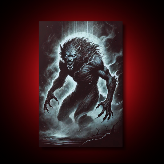 "Wolf-man on the Hunt" Metal Prints 20″×30″